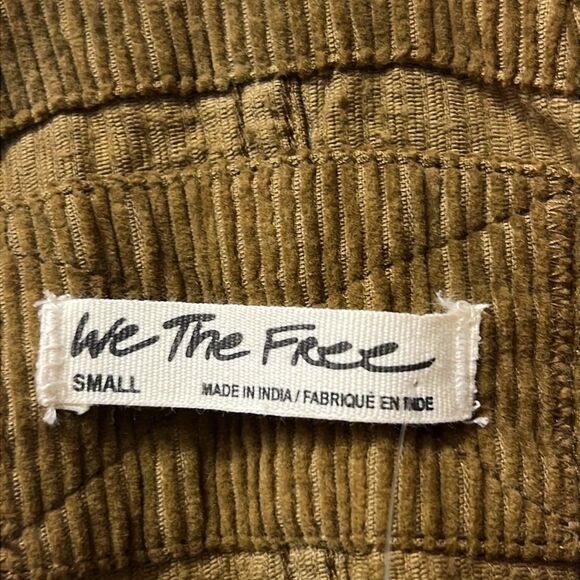 Free People Overall Smock Mini Corduroy Top Mini Dress Bronze Brown S - Picture 7 of 10